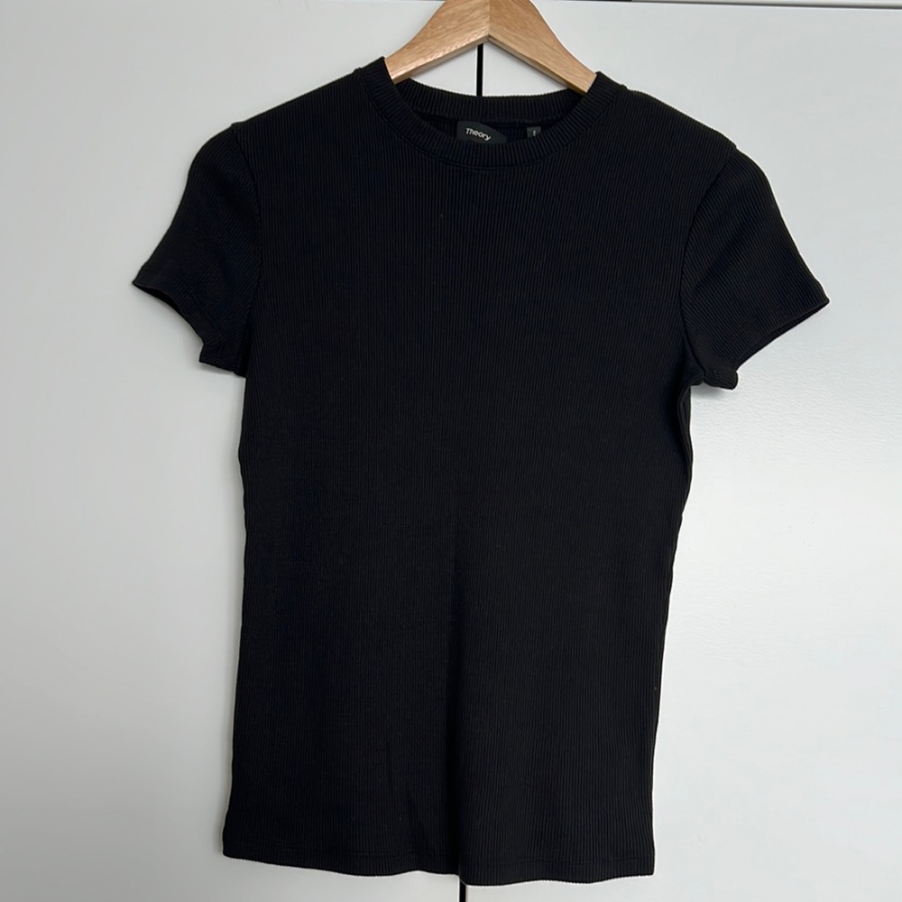 Theory black cotton Baby-Y in black, Y2K vibes